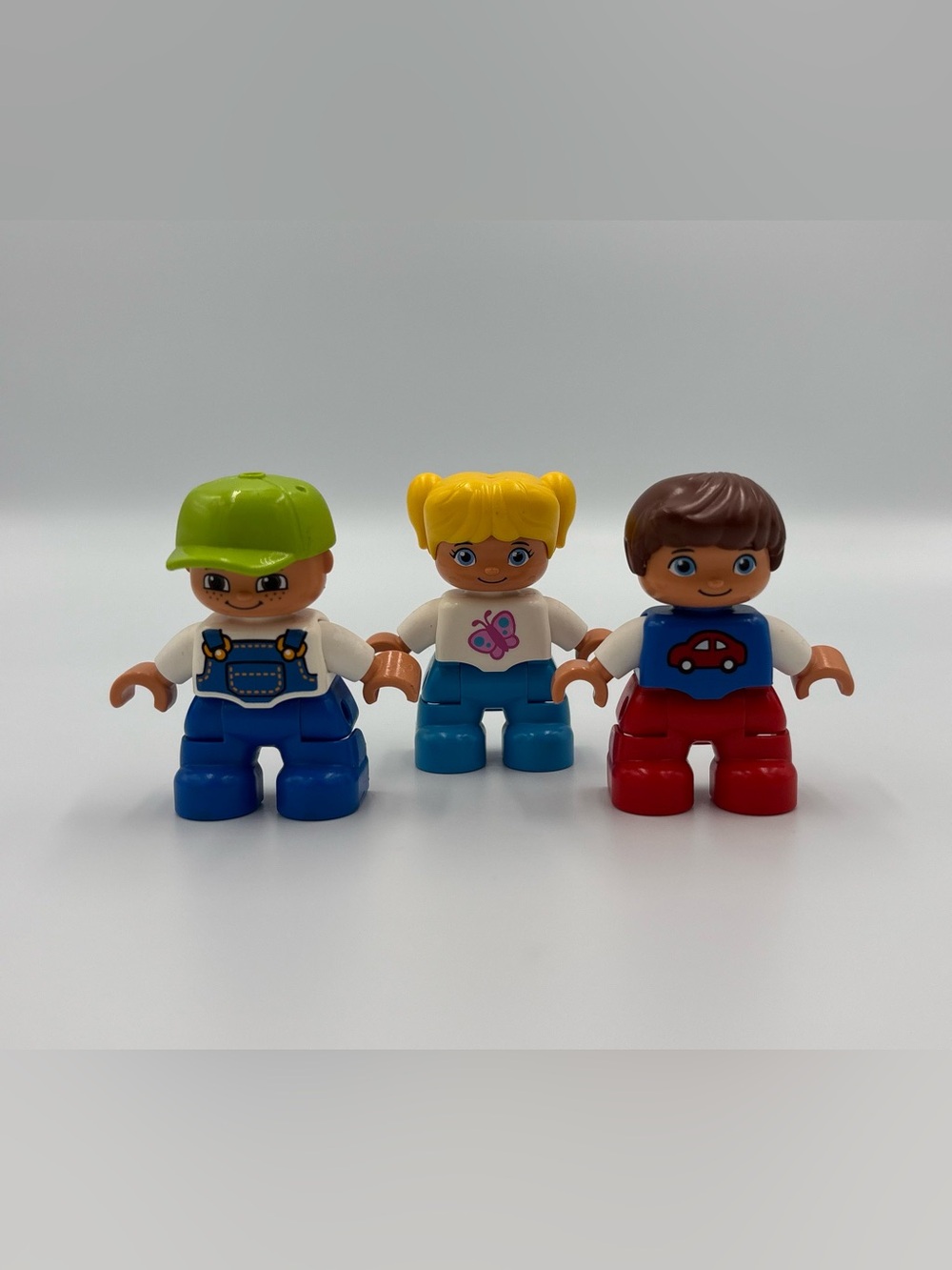 RARE Retro Lego Duplo Toy Lot- Blonde Girl Green Hat Boy Car Shirt Boy Figures - Picture 1 of 13